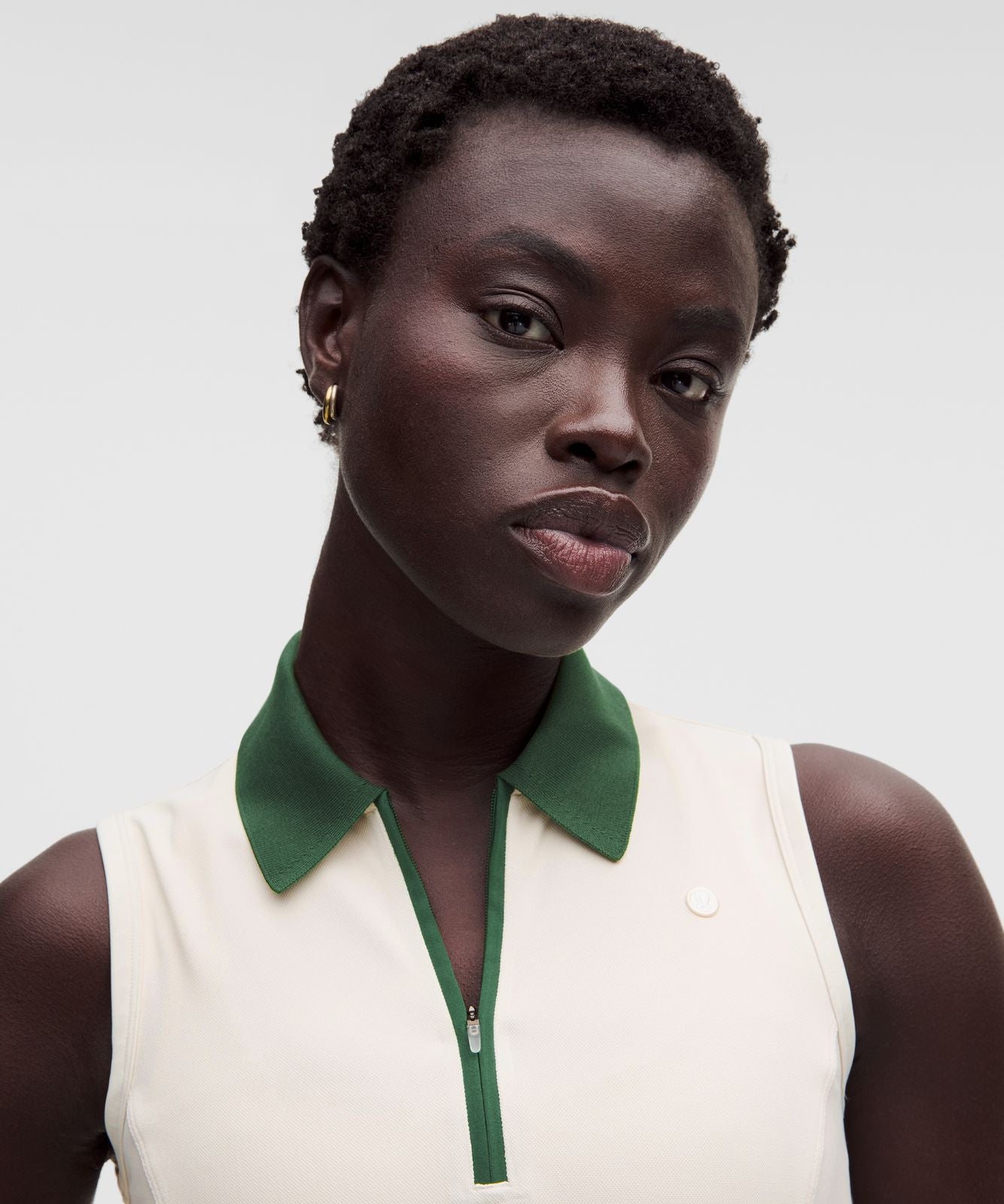 Sleeveless Golf Polo Dress Light Ivory/Ivy Grove