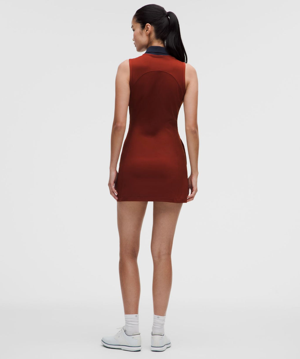 Sleeveless Golf Polo Dress Cranberry Charm/True Navy