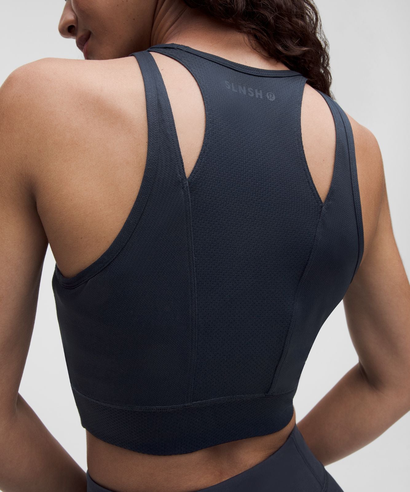 Mesh Cut-Out Cropped Tank Top *SLNSH Collection True Navy