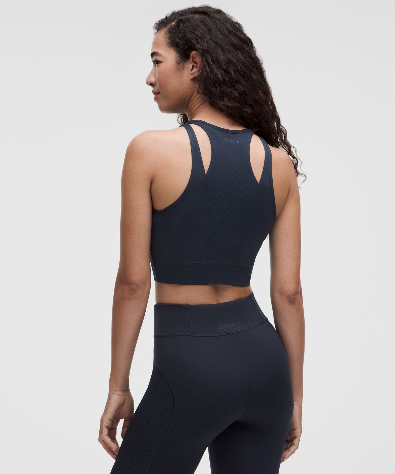 Mesh Cut-Out Cropped Tank Top *SLNSH Collection True Navy