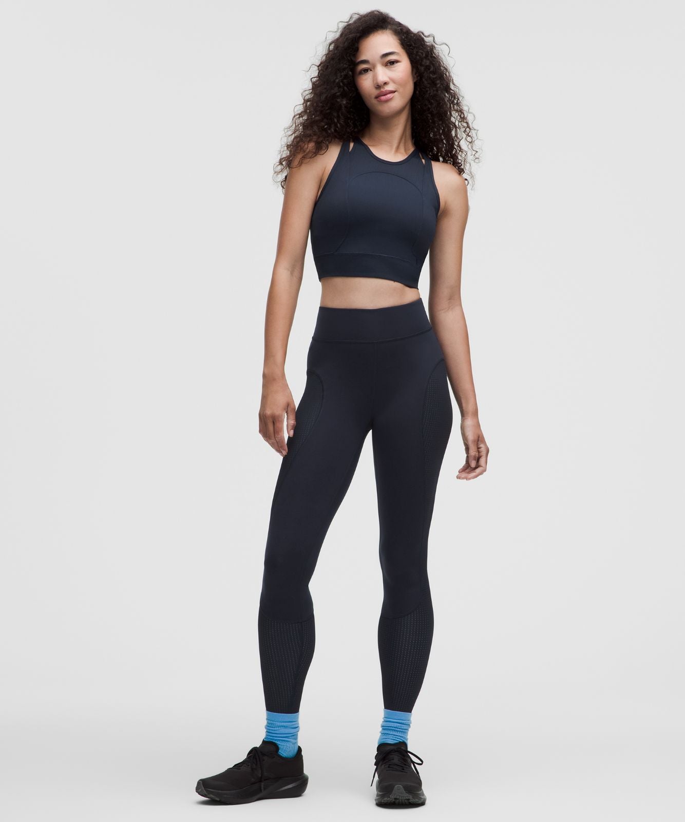Mesh Cut-Out Cropped Tank Top *SLNSH Collection True Navy