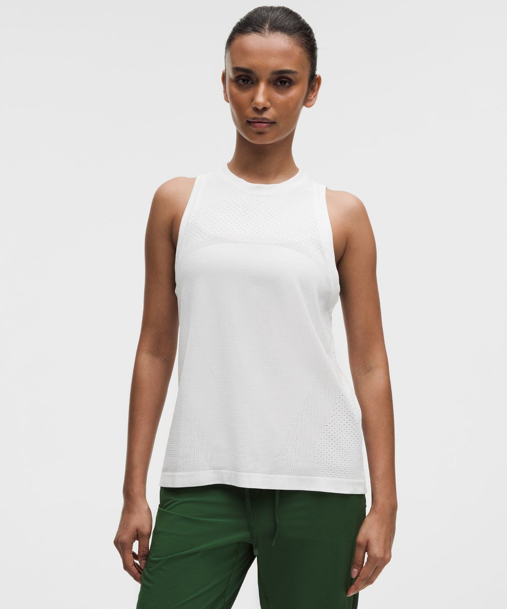 Swiftly Relaxed Tank Top Hip Length *Logo White