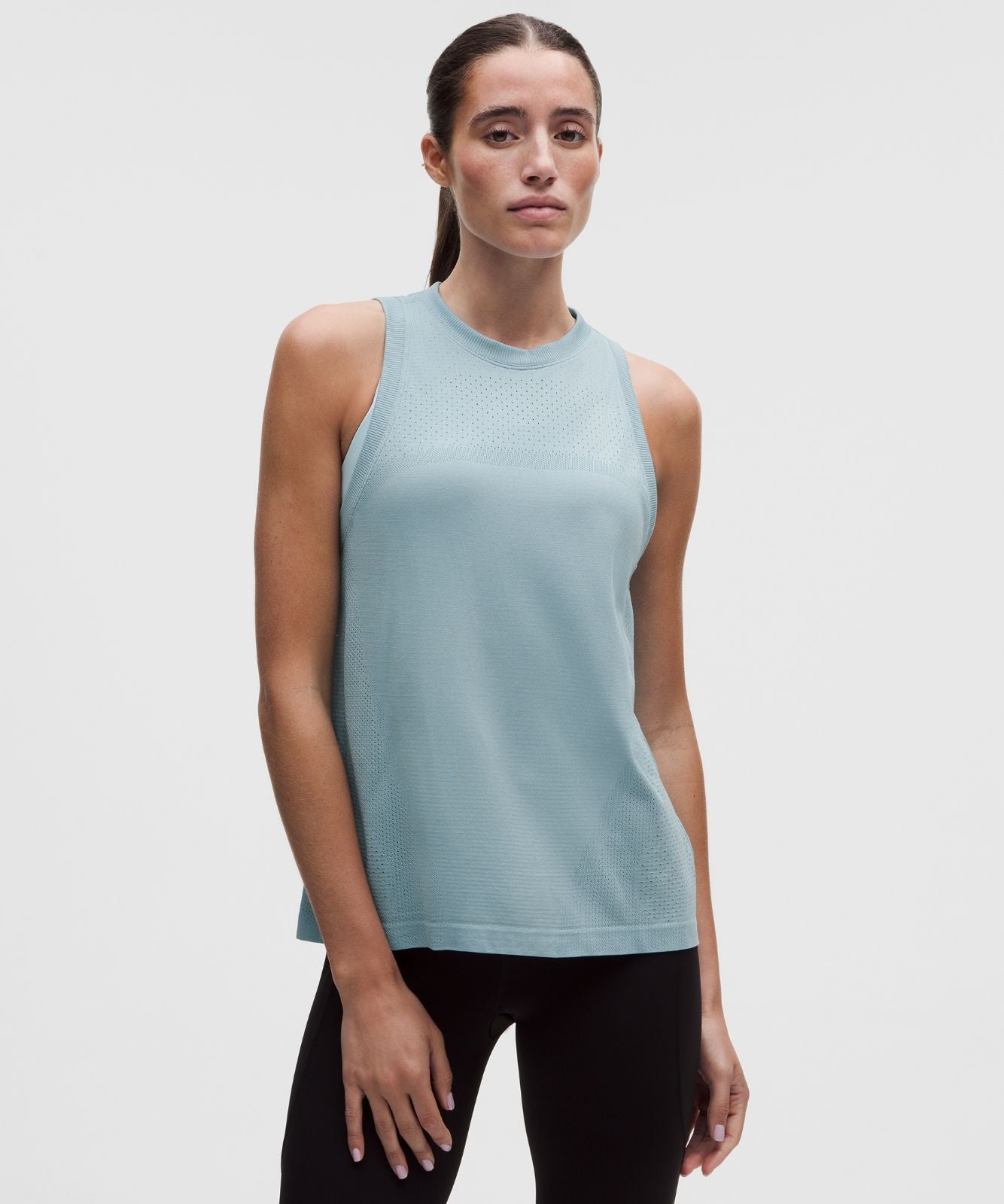 Swiftly Relaxed Tank Top Hip Length *Logo Seafoam