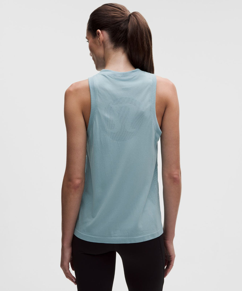 Swiftly Relaxed Tank Top Hip Length *Logo Seafoam