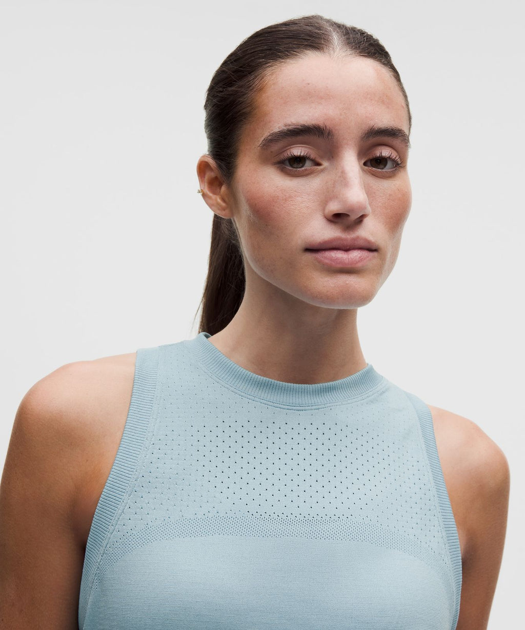 Swiftly Relaxed Tank Top Hip Length *Logo Seafoam