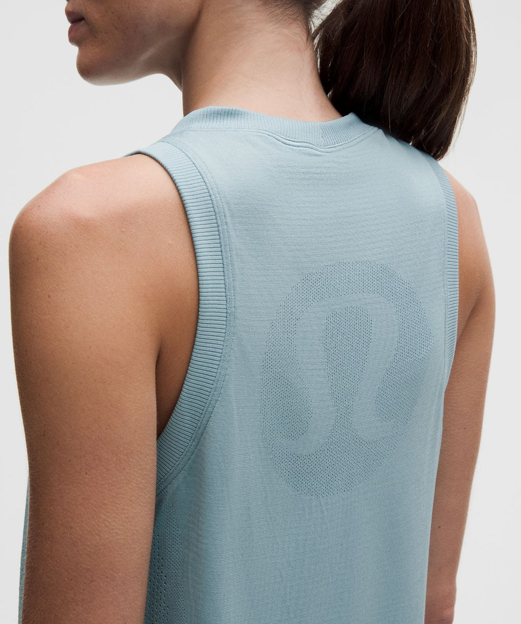 Swiftly Relaxed Tank Top Hip Length *Logo Seafoam