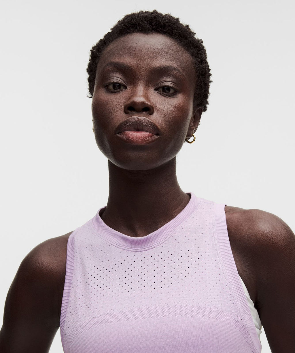 Swiftly Relaxed Tank Top Hip Length *Logo Lilac Play