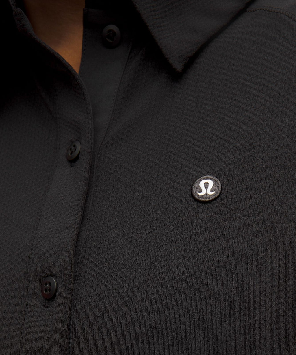 Quick-Dry Sleeveless Polo Shirt Straight Hem *Logo Black