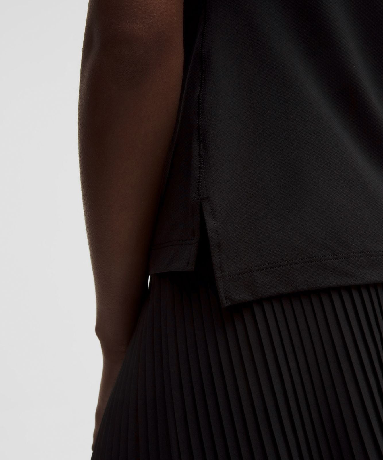 Quick-Dry Sleeveless Polo Shirt Straight Hem *Logo Black