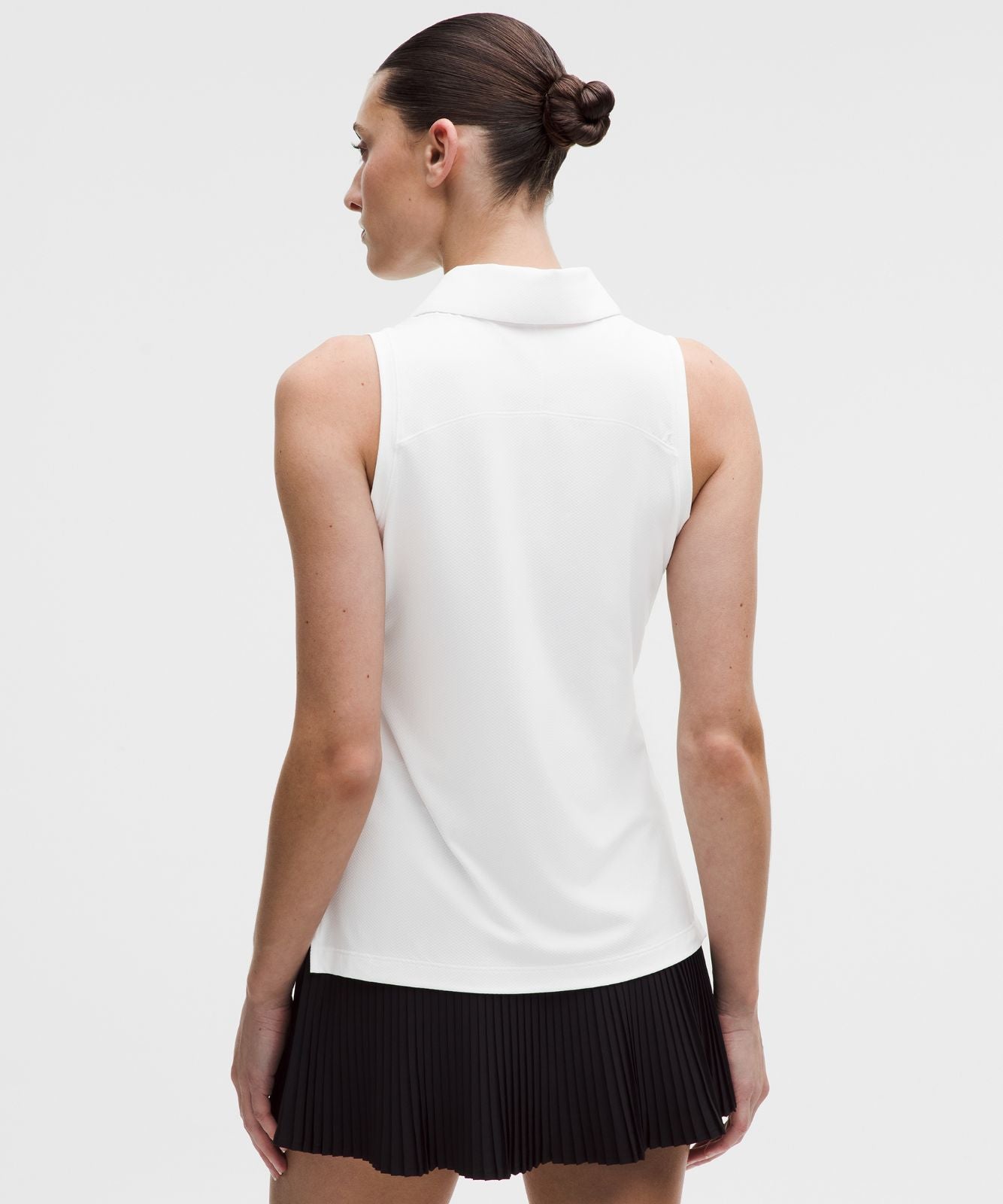 Quick-Dry Sleeveless Polo Shirt Straight Hem *Logo White