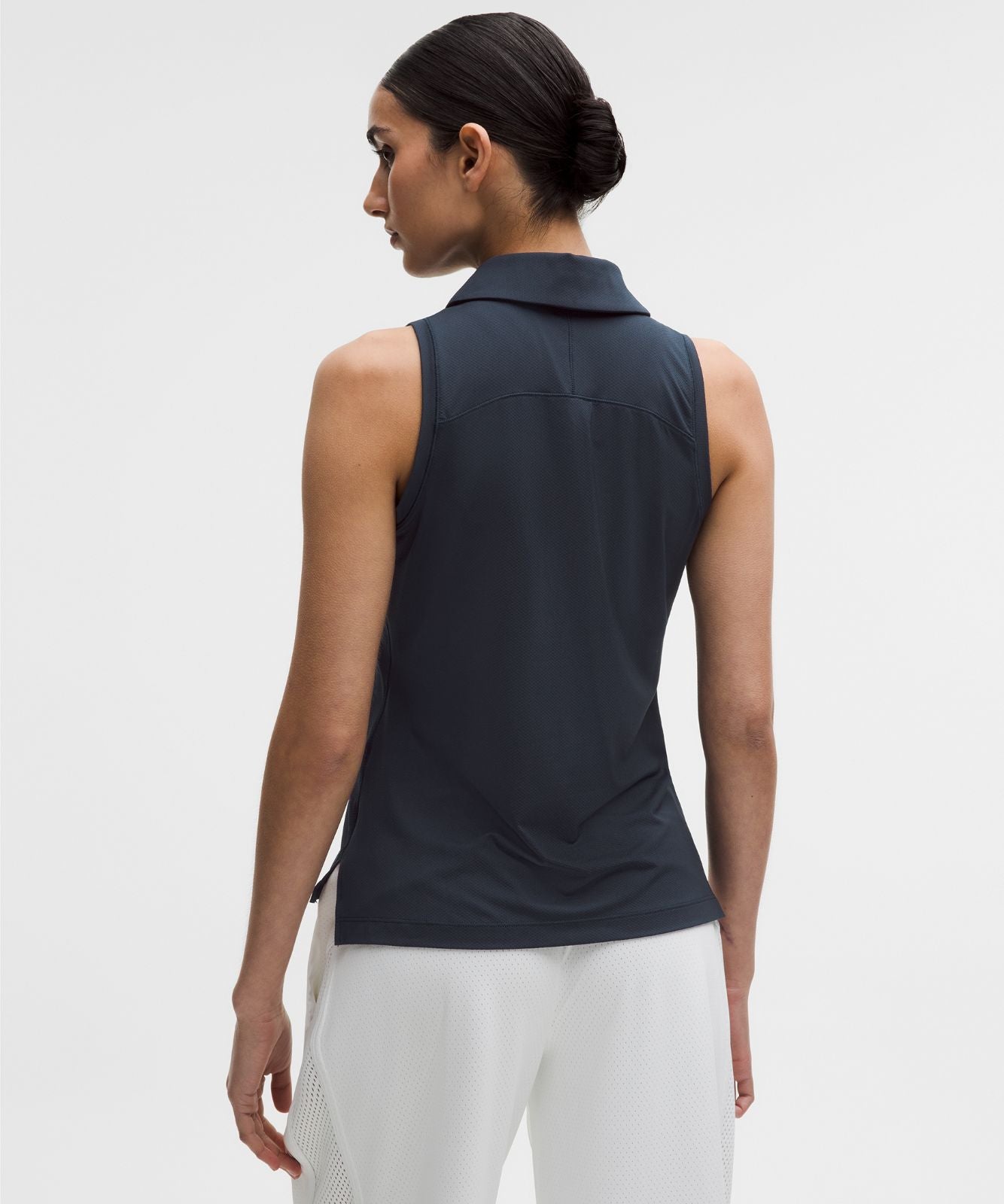 Quick-Dry Sleeveless Polo Shirt Straight Hem *Logo True Navy