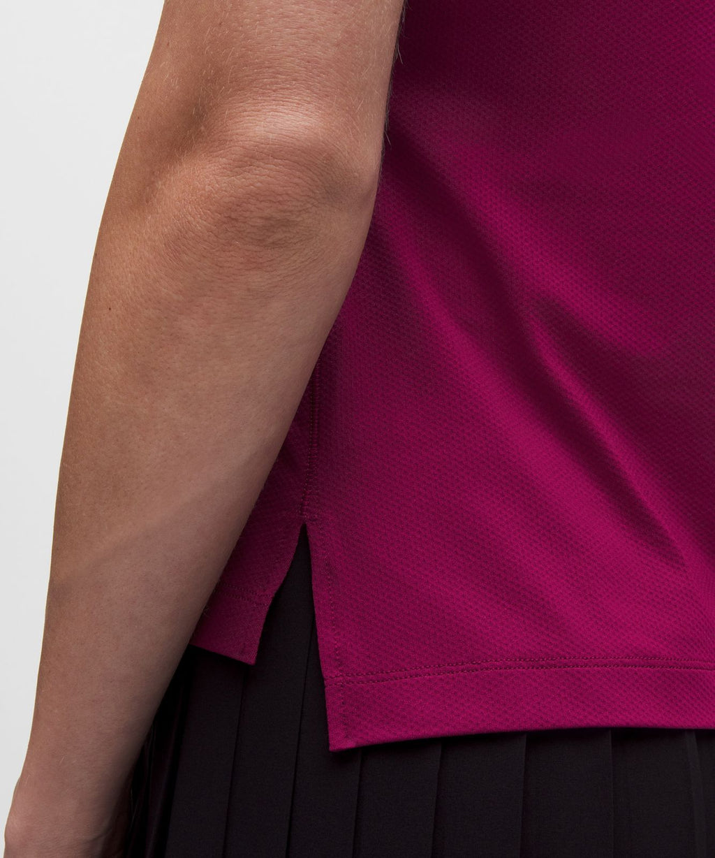 Quick-Dry Sleeveless Polo Shirt Straight Hem *Logo Raspberry Rave