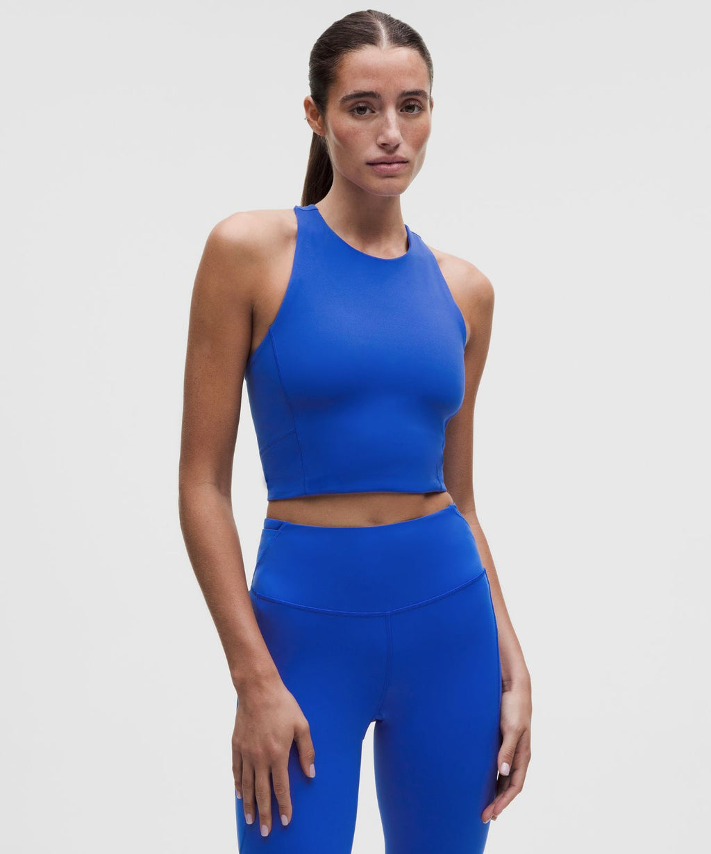 Swift Speed Cropped Tank Top *B/C Cup Beach Ball Blue