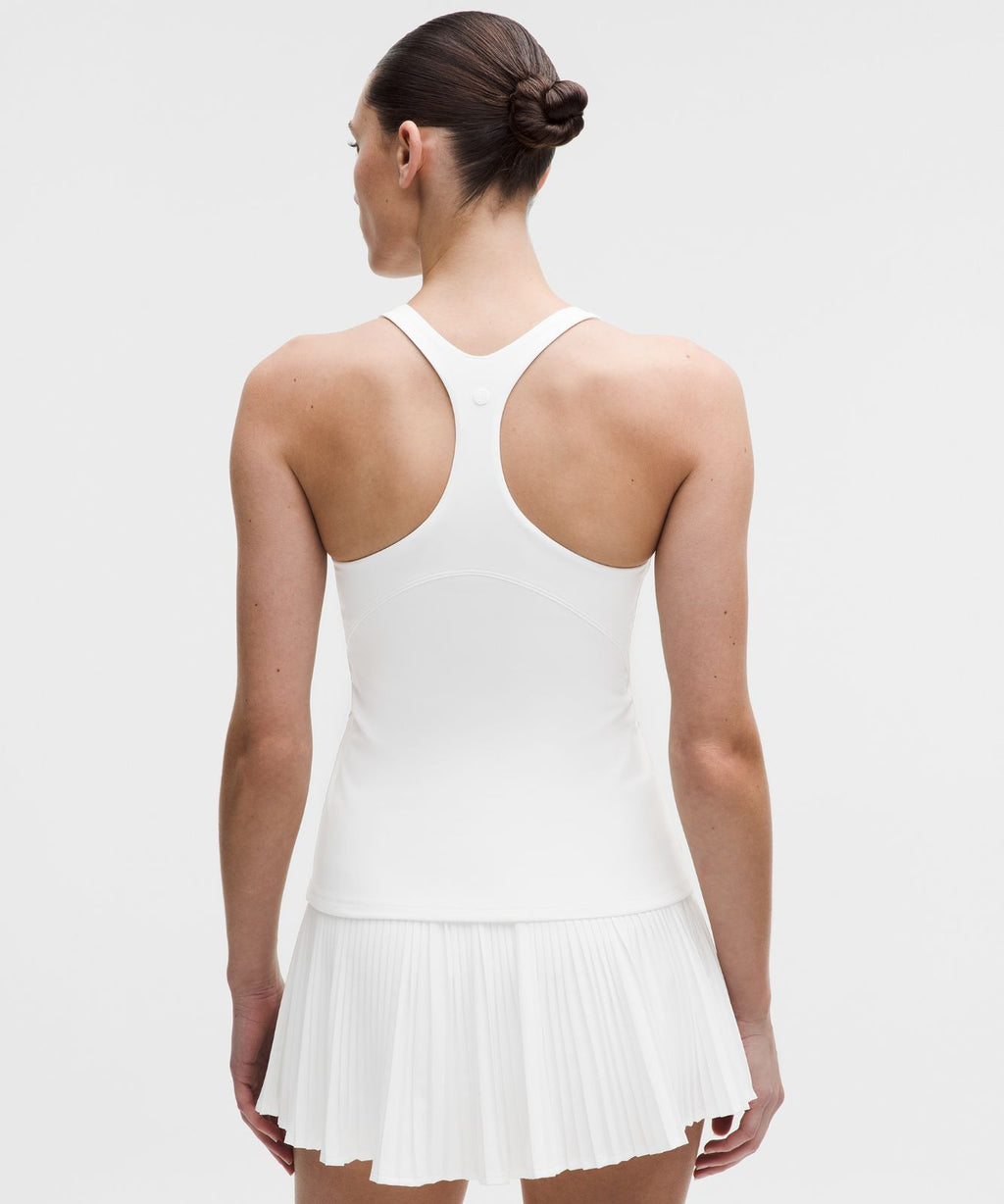 Racerback High-Neck Tennis Tank Top *B/C Cup White