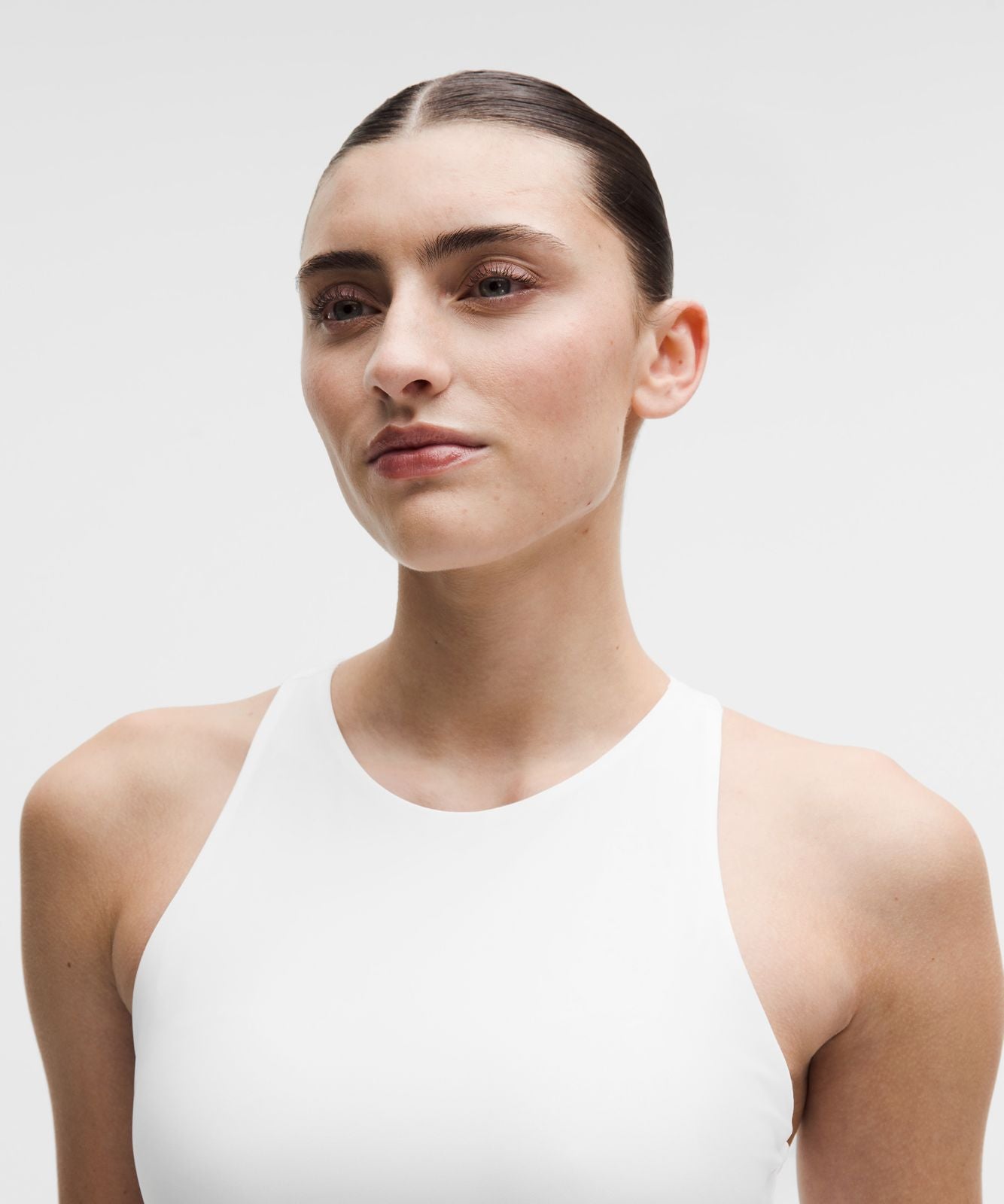 Racerback High-Neck Tennis Tank Top *B/C Cup White