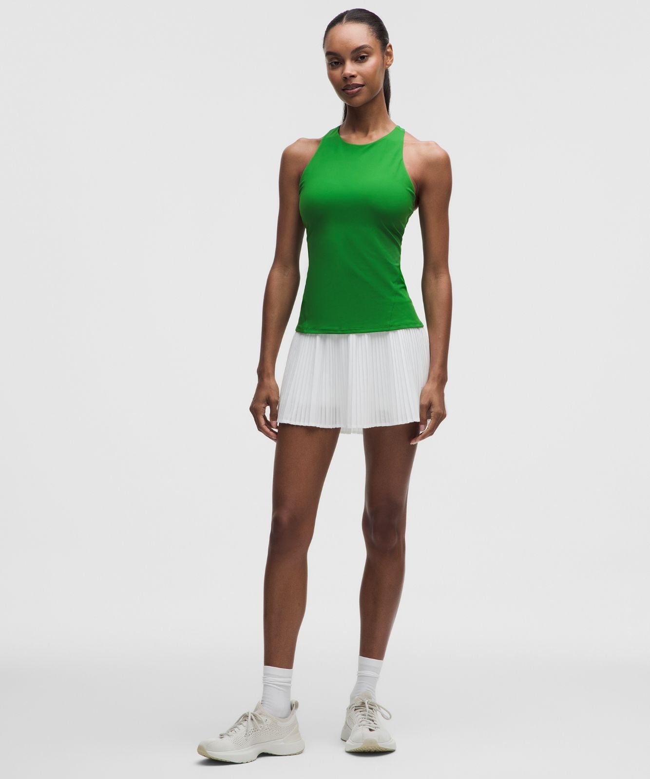 Racerback High-Neck Tennis Tank Top *B/C Cup Chameleon