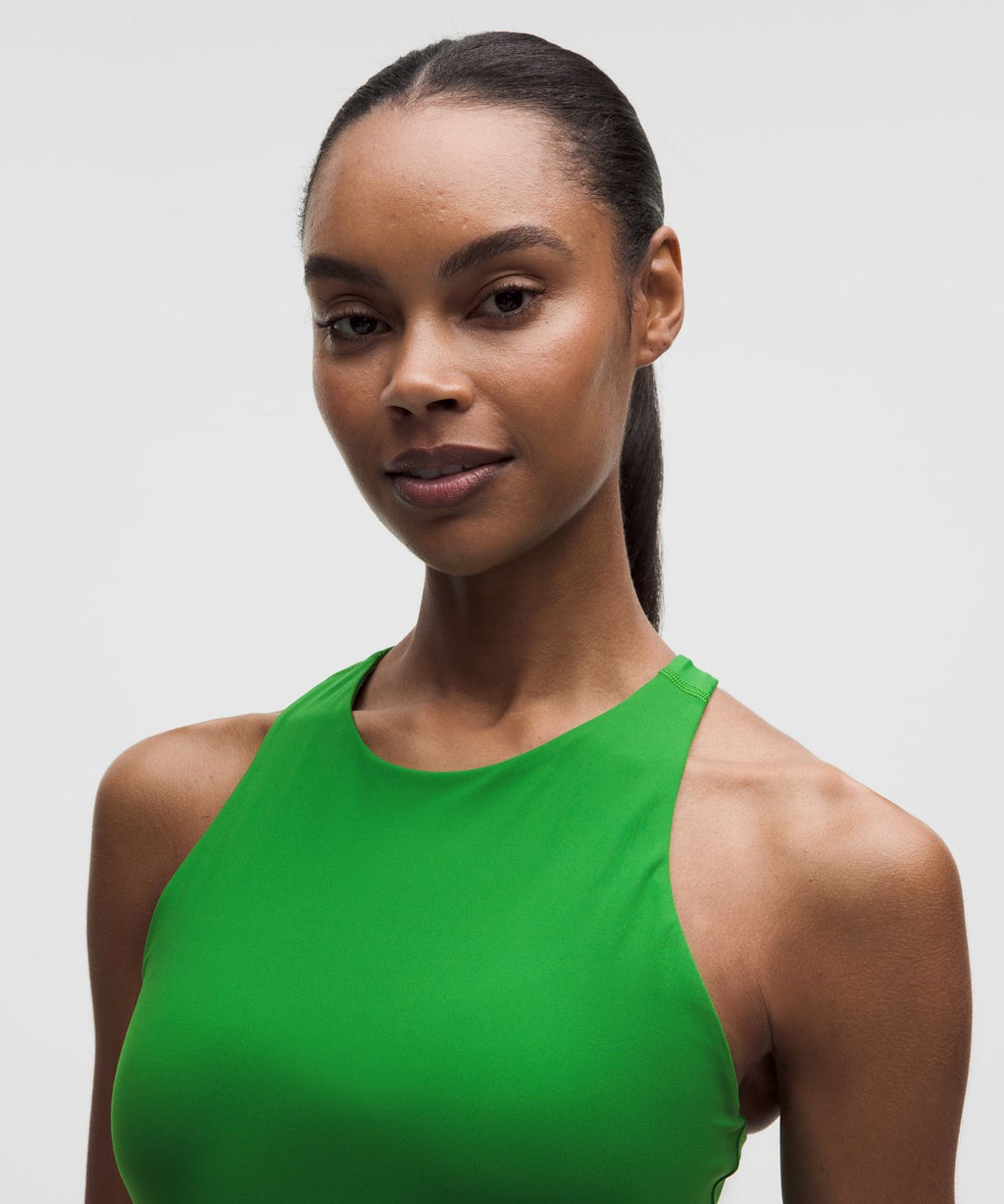 Racerback High-Neck Tennis Tank Top *B/C Cup Chameleon