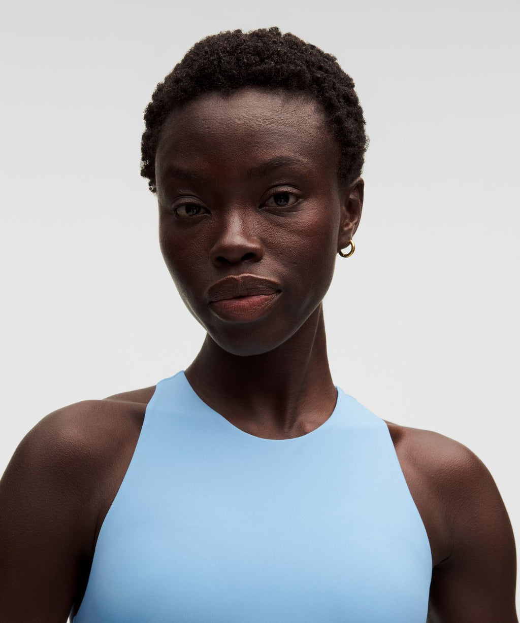 Racerback High-Neck Tennis Tank Top *B/C Cup Dreamy Blue