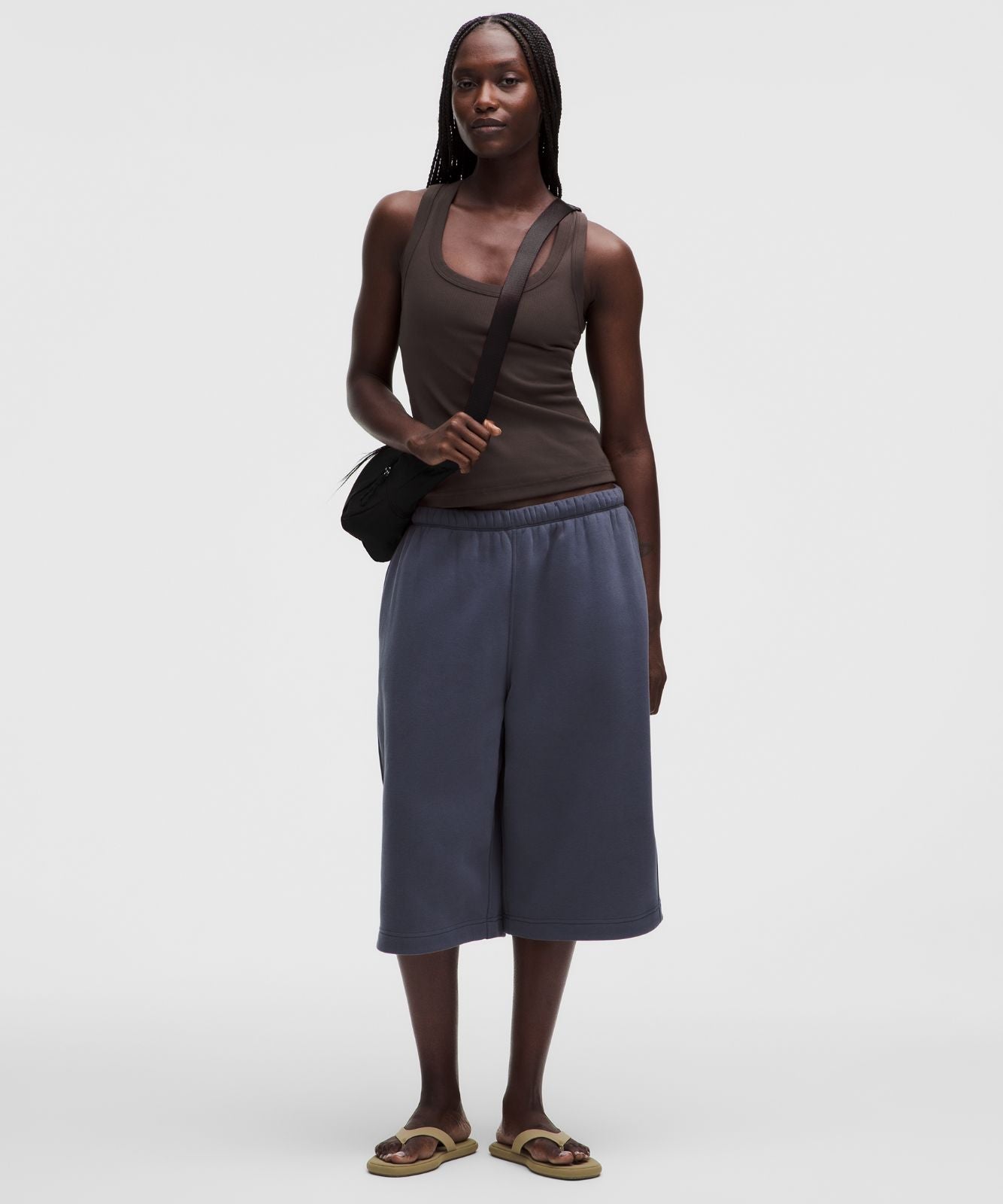 Little Ribbed Scoop-Neck Tank Top Mahogany Muse