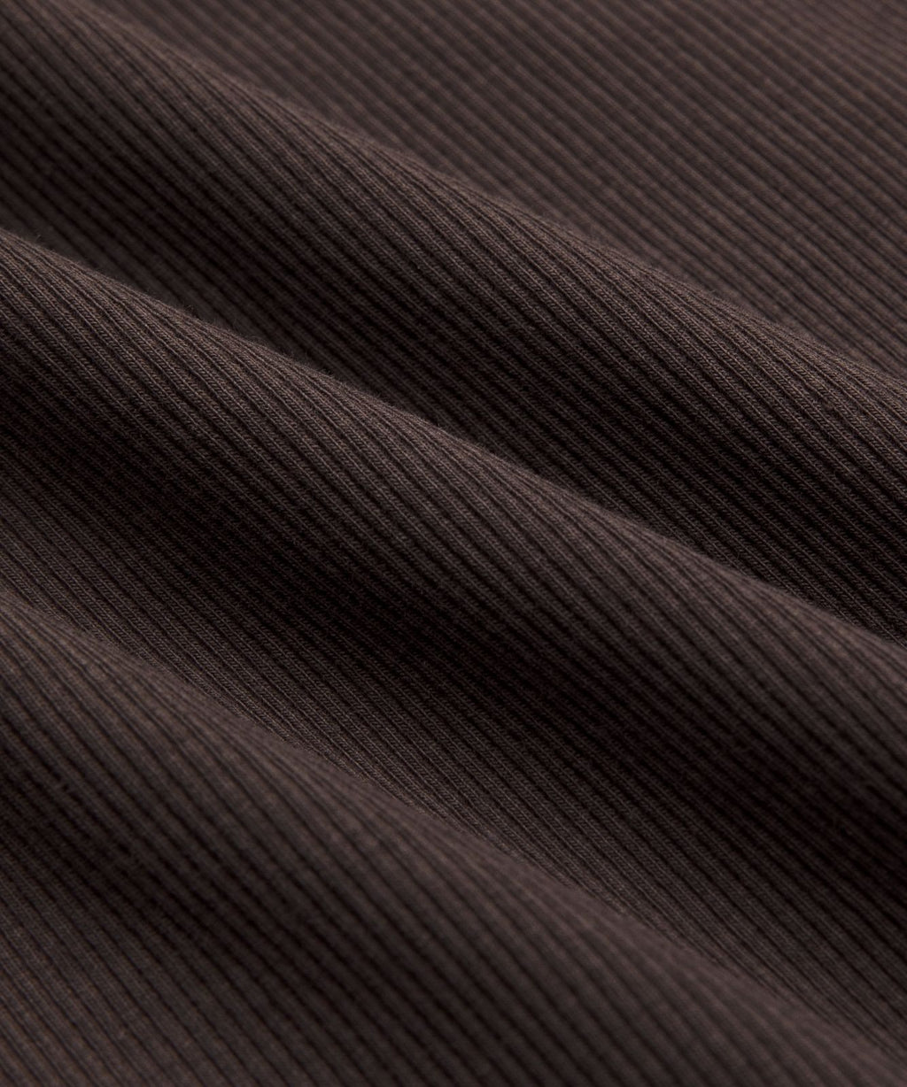 Little Ribbed Scoop-Neck Tank Top Mahogany Muse