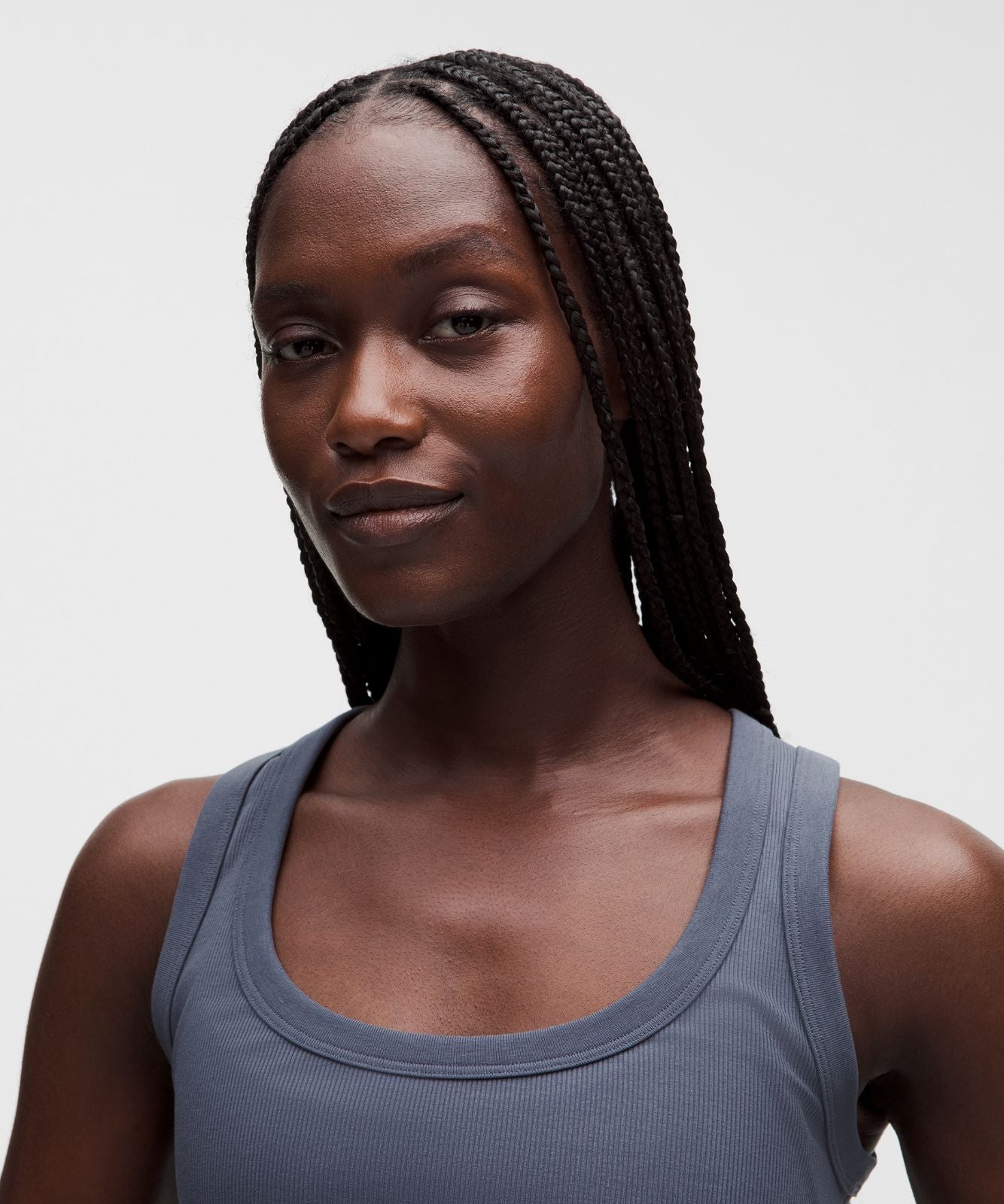 Little Ribbed Scoop-Neck Tank Top Dusty Diamond