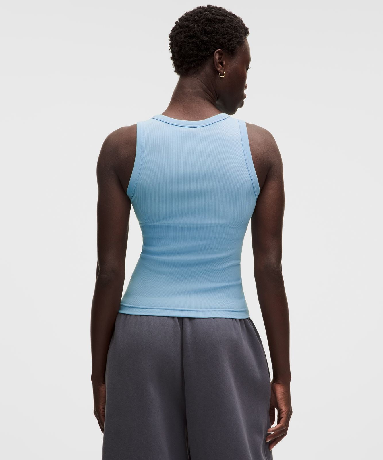 Little Ribbed Scoop-Neck Tank Top Dreamy Blue