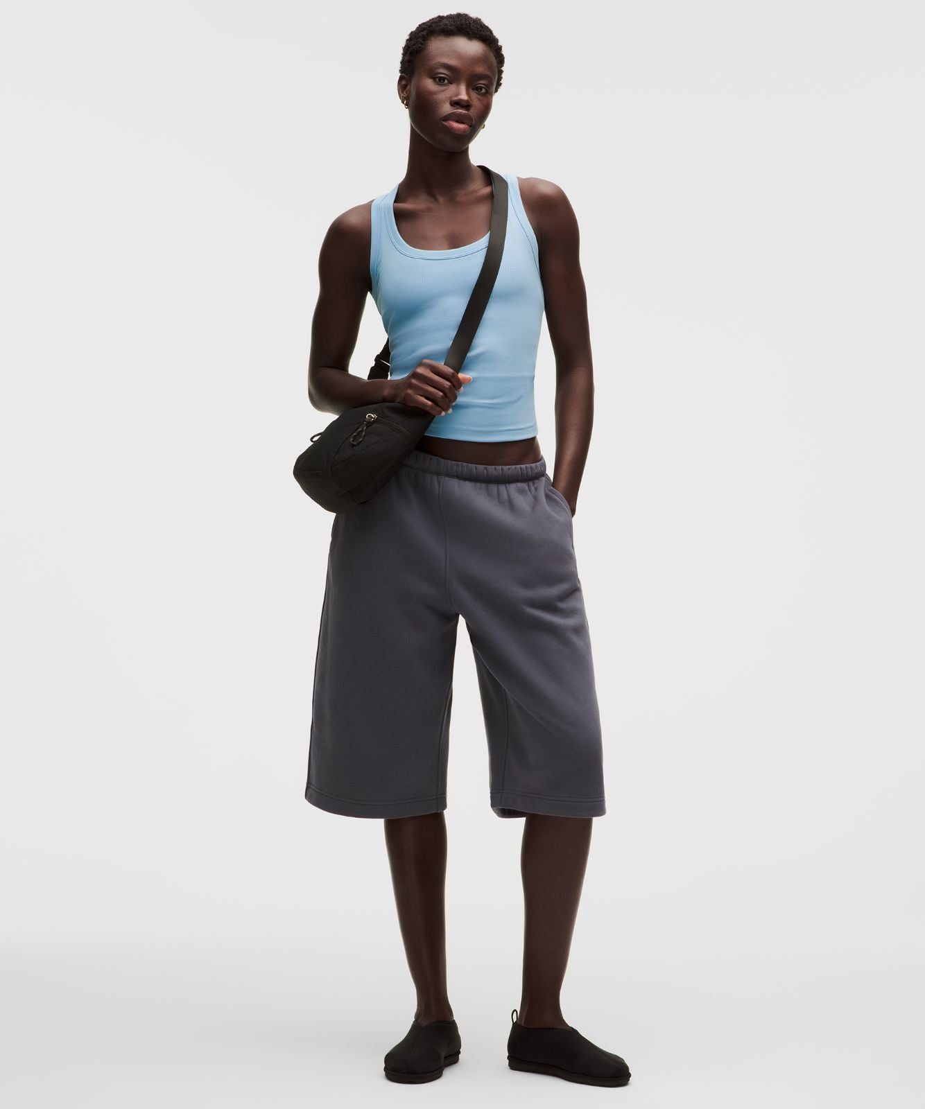 Little Ribbed Scoop-Neck Tank Top Dreamy Blue
