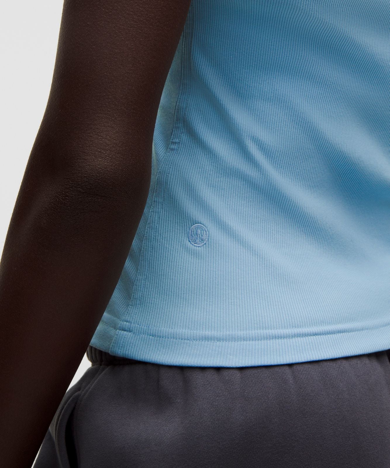 Little Ribbed Scoop-Neck Tank Top Dreamy Blue