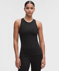 Tech Rib High-Neck Tank Top Black