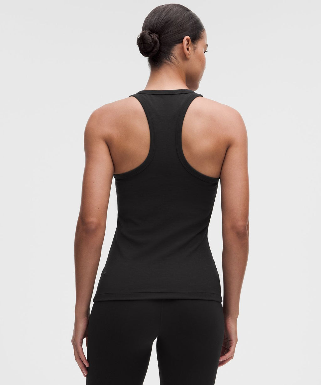 Tech Rib High-Neck Tank Top Black