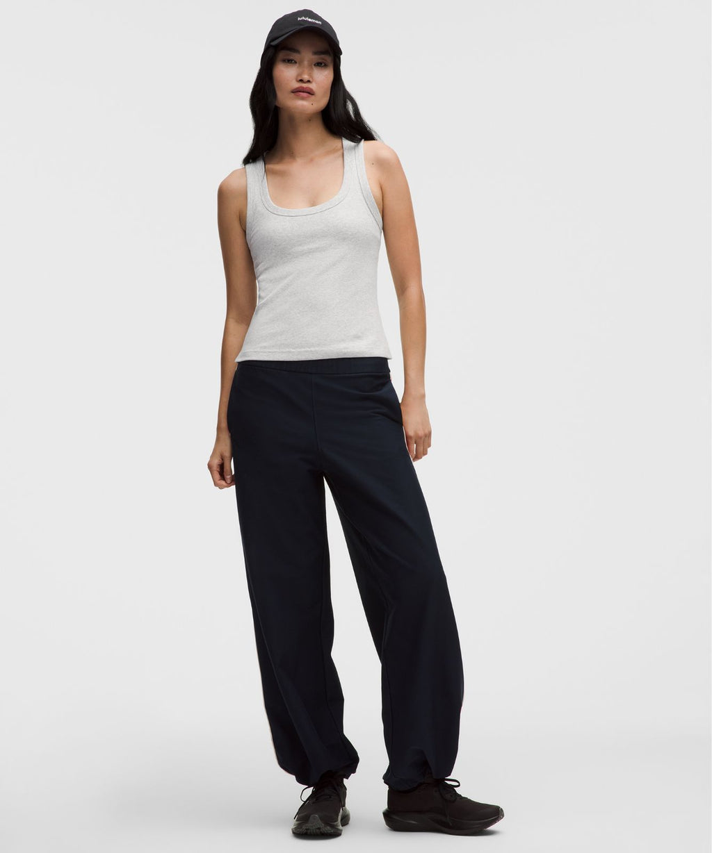 Little Ribbed Scoop-Neck Tank Top Heathered Core Ultra Light Grey