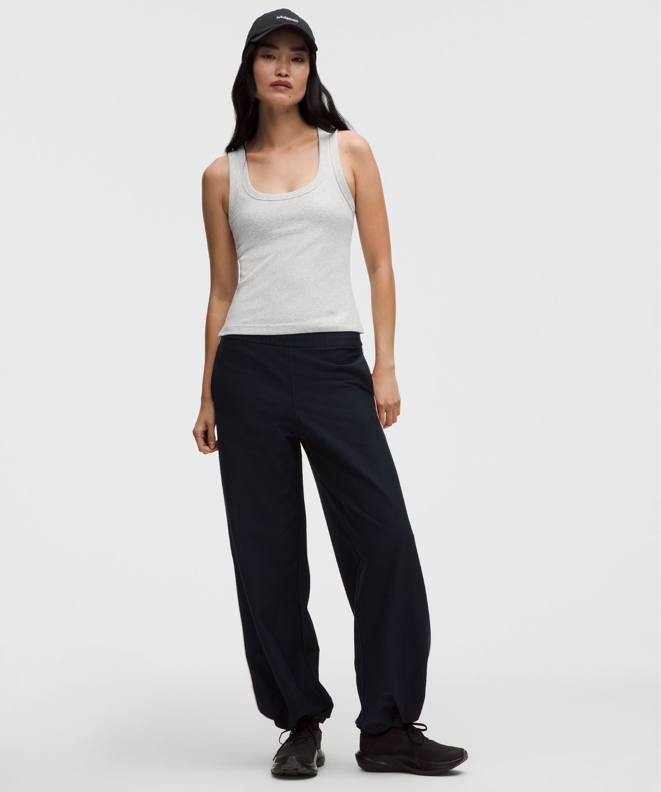 Little Ribbed Scoop-Neck Tank Top Heathered Core Ultra Light Grey