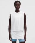 Relaxed-Fit Muscle Tank Top *Trim White/White