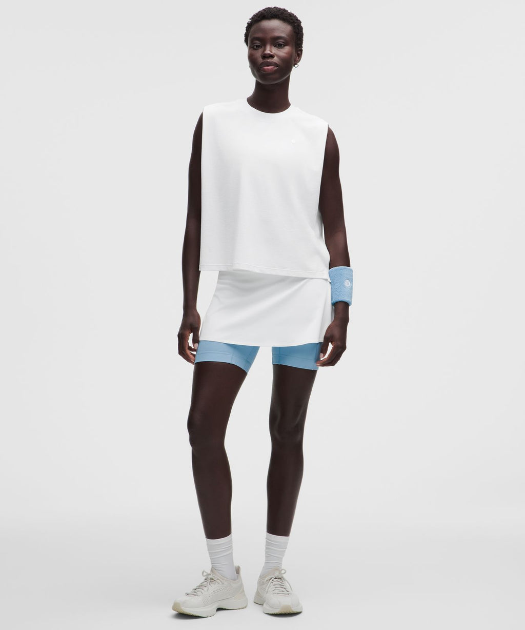 Relaxed-Fit Muscle Tank Top *Trim White/White