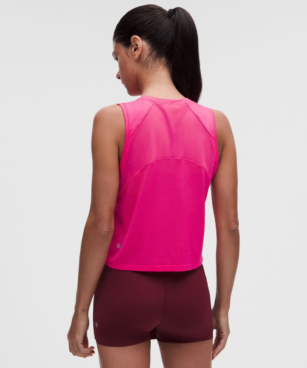 Seamless Mesh-Panelled Tank Top Flamingo Fun Tone
