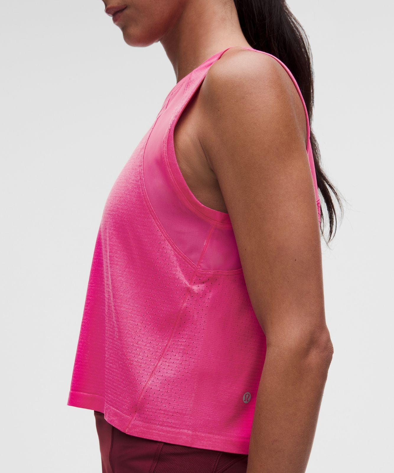 Seamless Mesh-Panelled Tank Top Flamingo Fun Tone