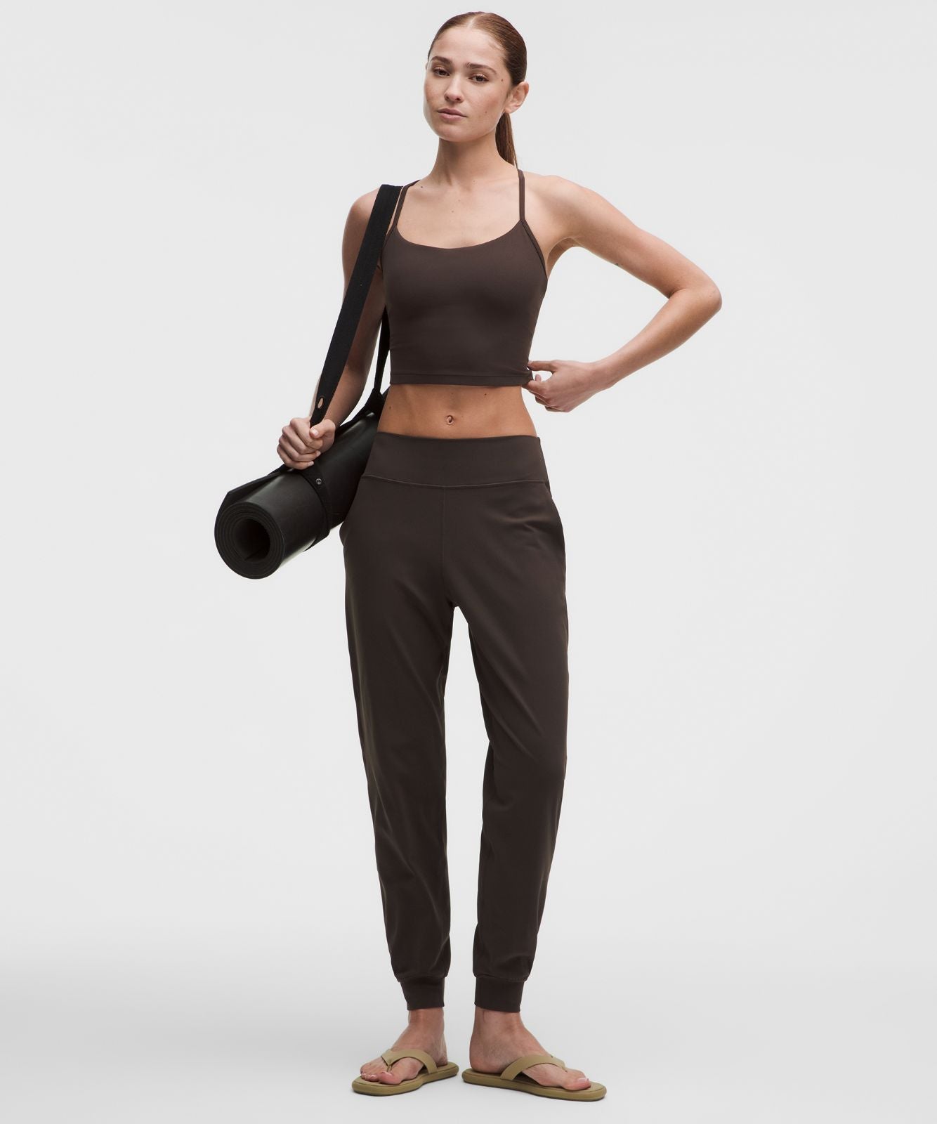 Flow Y Cropped Tank Top *Light Support, B/C Cup Mahogany Muse