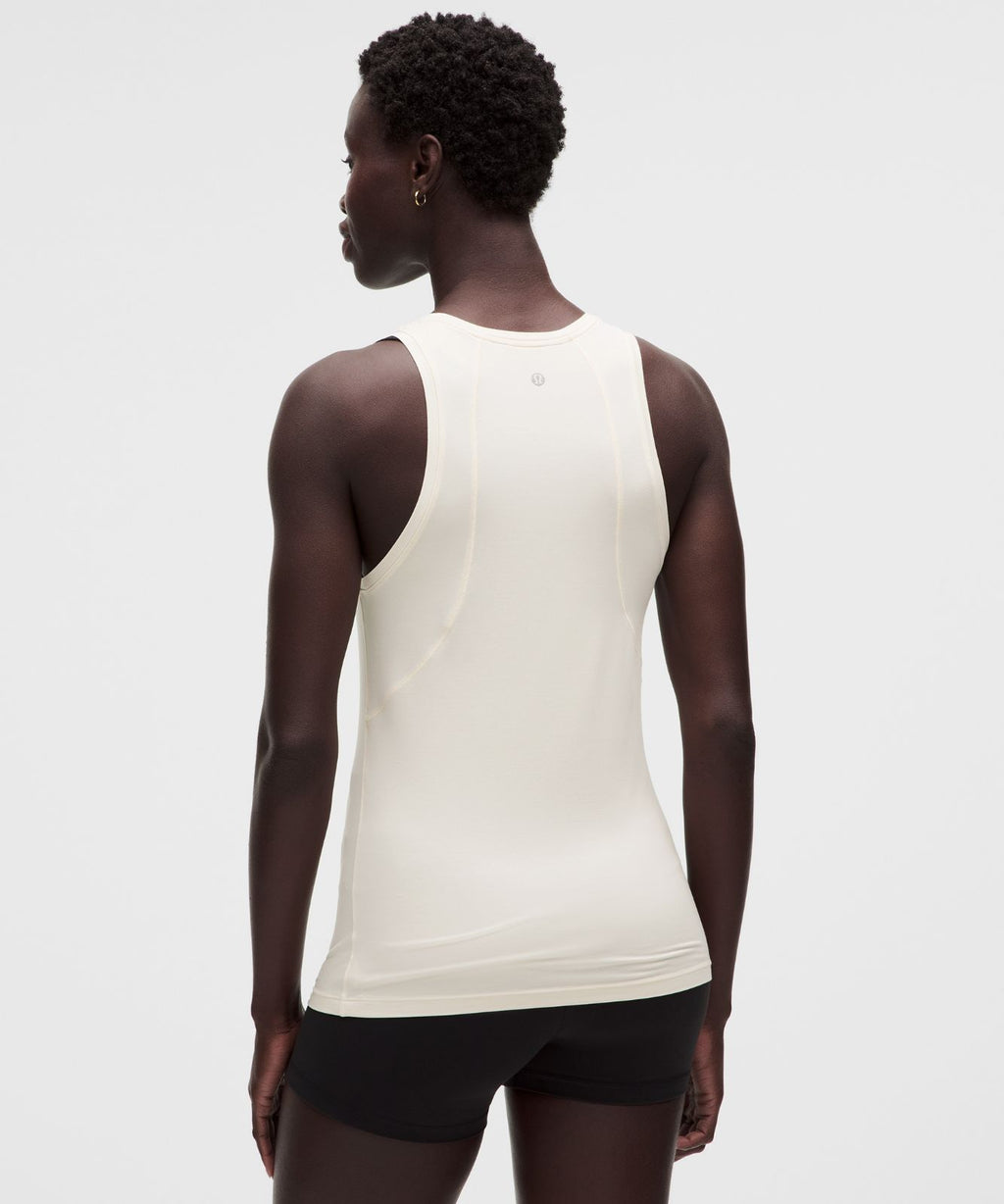 SilkyAppeal Hip-Length Tank Top Light Ivory