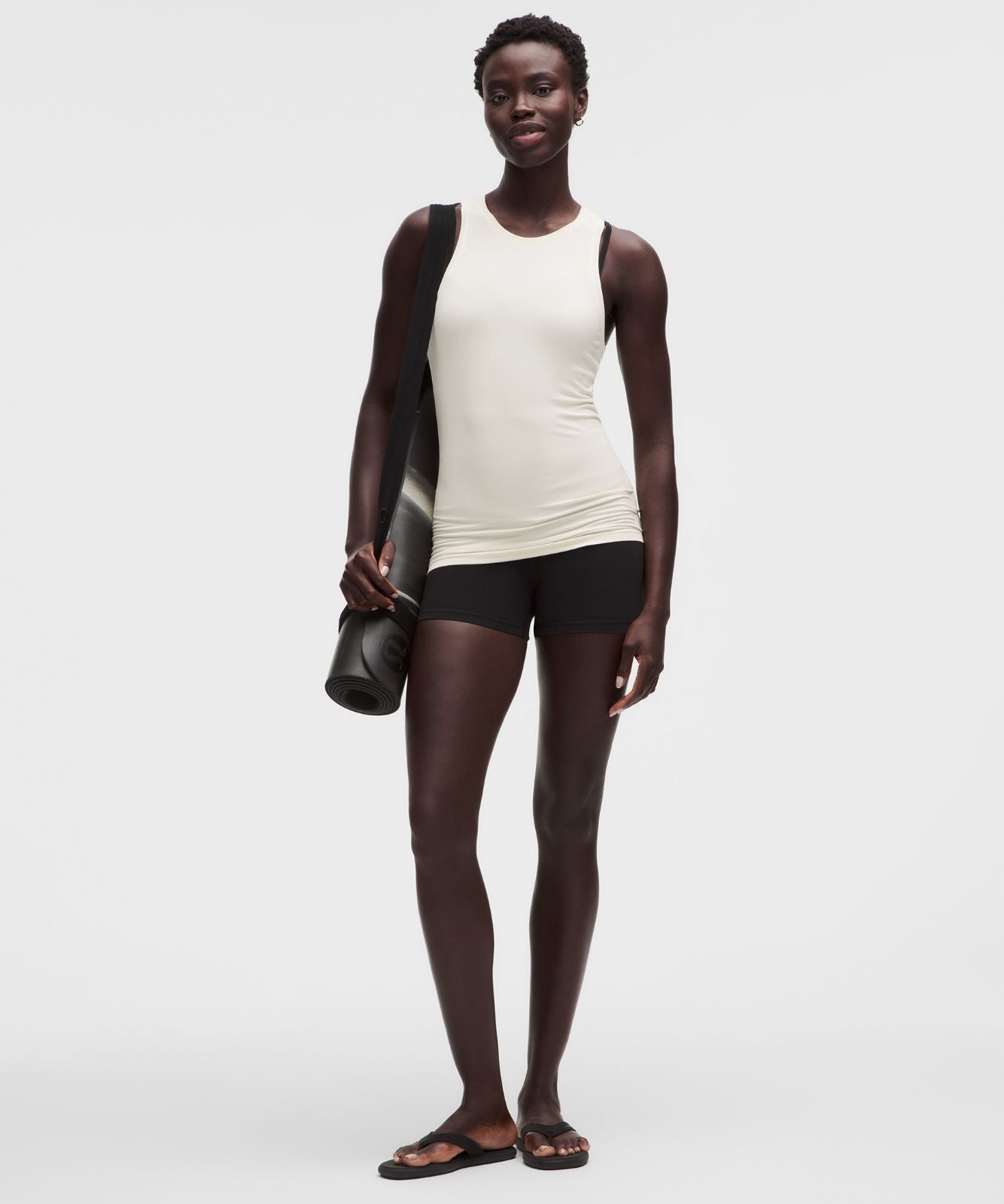 SilkyAppeal Hip-Length Tank Top Light Ivory