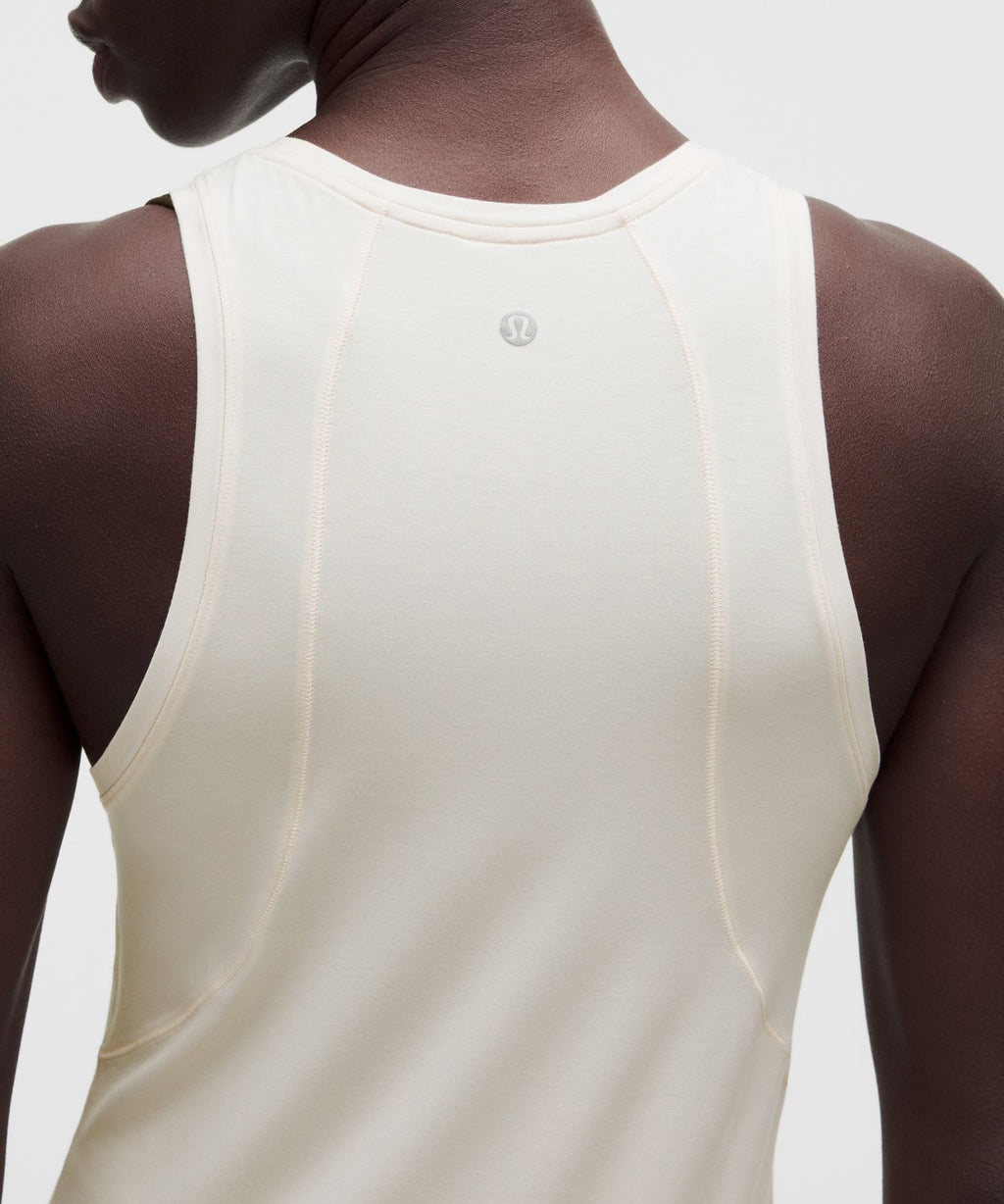 SilkyAppeal Hip-Length Tank Top Light Ivory