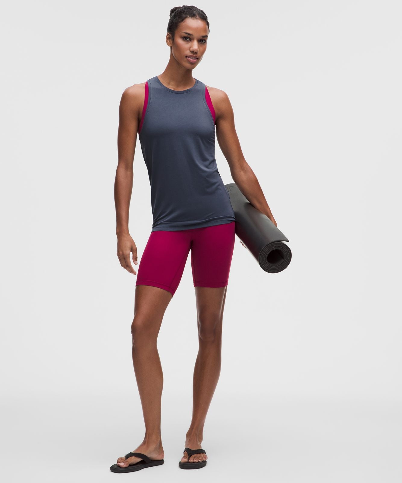 SilkyAppeal Hip-Length Tank Top Dusty Diamond