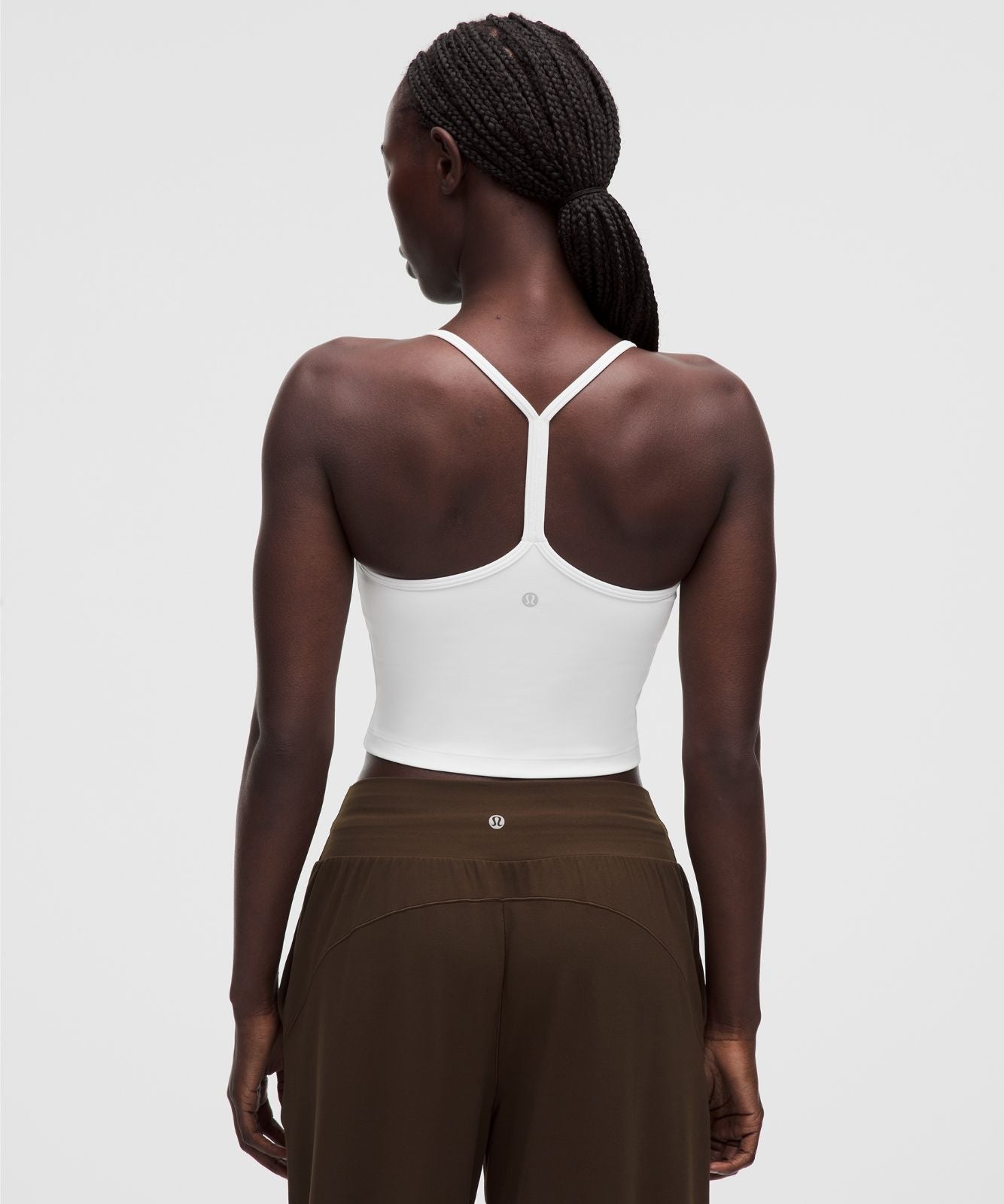 Flow Y Cropped Tank Top *Light Support, B/C Cup White