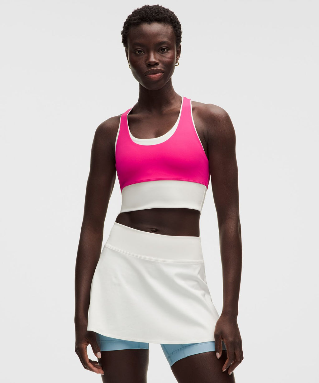 Layered Racerback Tennis Tank Top Flamingo Fun Tone/White