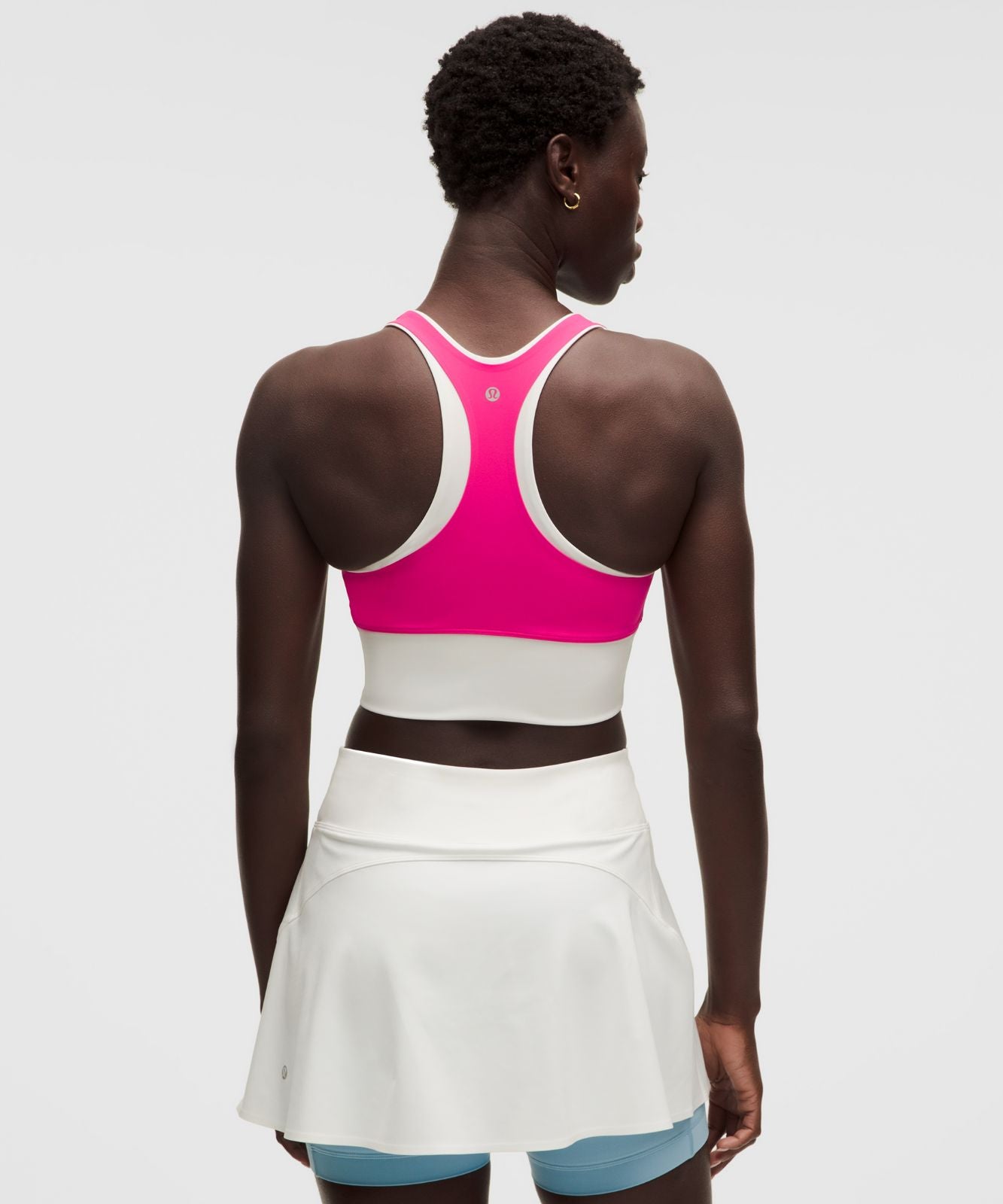Layered Racerback Tennis Tank Top Flamingo Fun Tone/White
