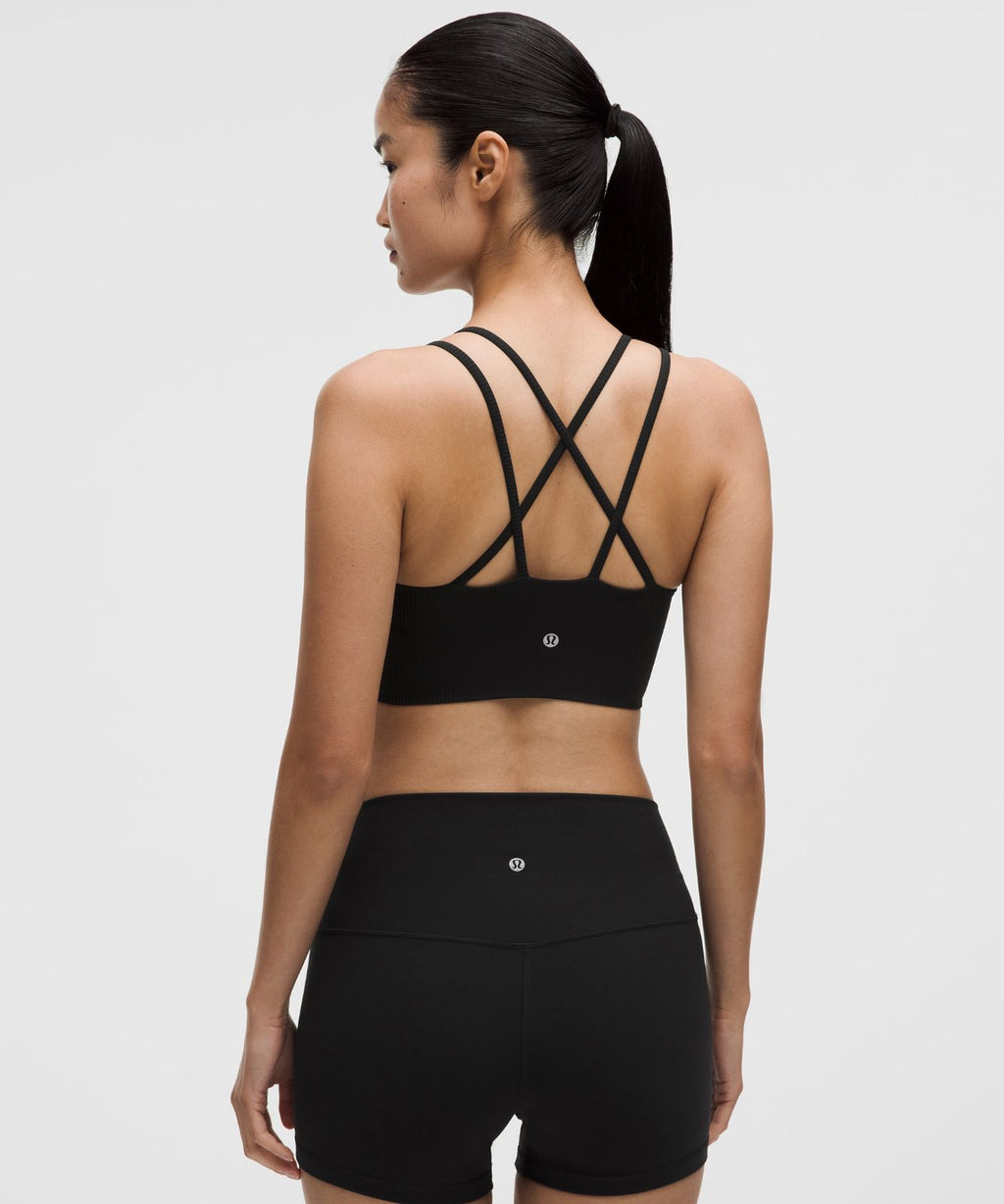 Like a Cloud Ribbed Longline Bra *Light Support, B/C Cup Black