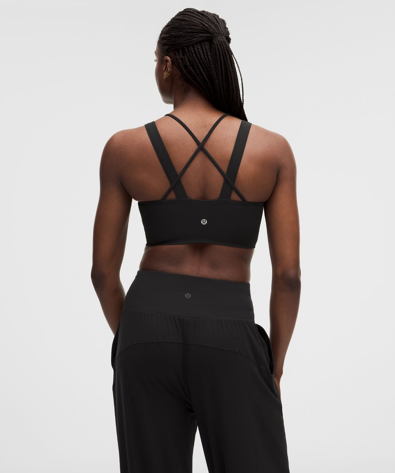 Like a Cloud Ribbed Longline Bra *Light Support, D/DD Cup Black