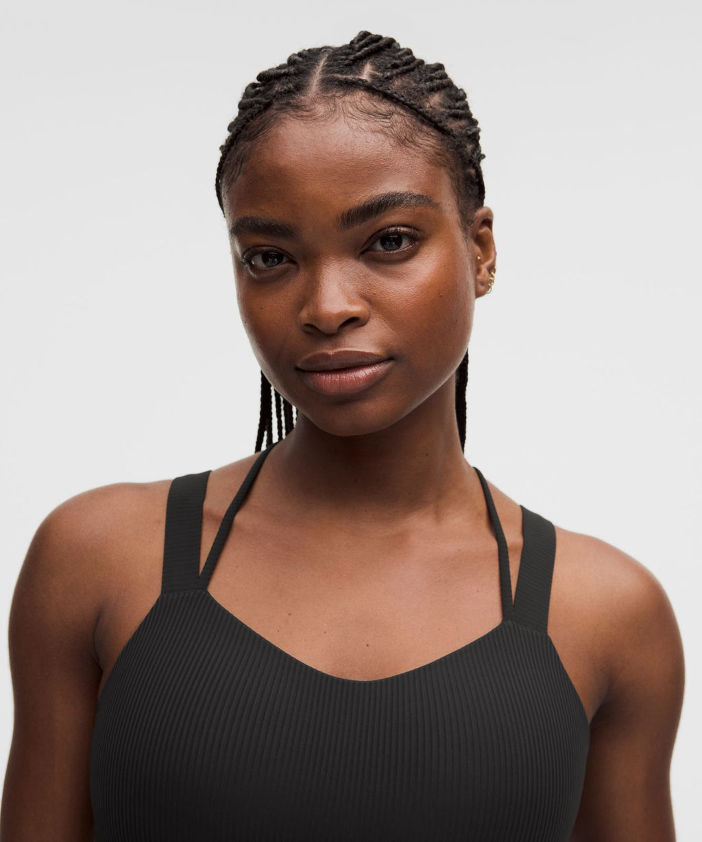 Like a Cloud Ribbed Longline Bra *Light Support, D/DD Cup Black