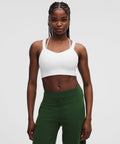 Like a Cloud Ribbed Longline Bra *Light Support, D/DD Cup White