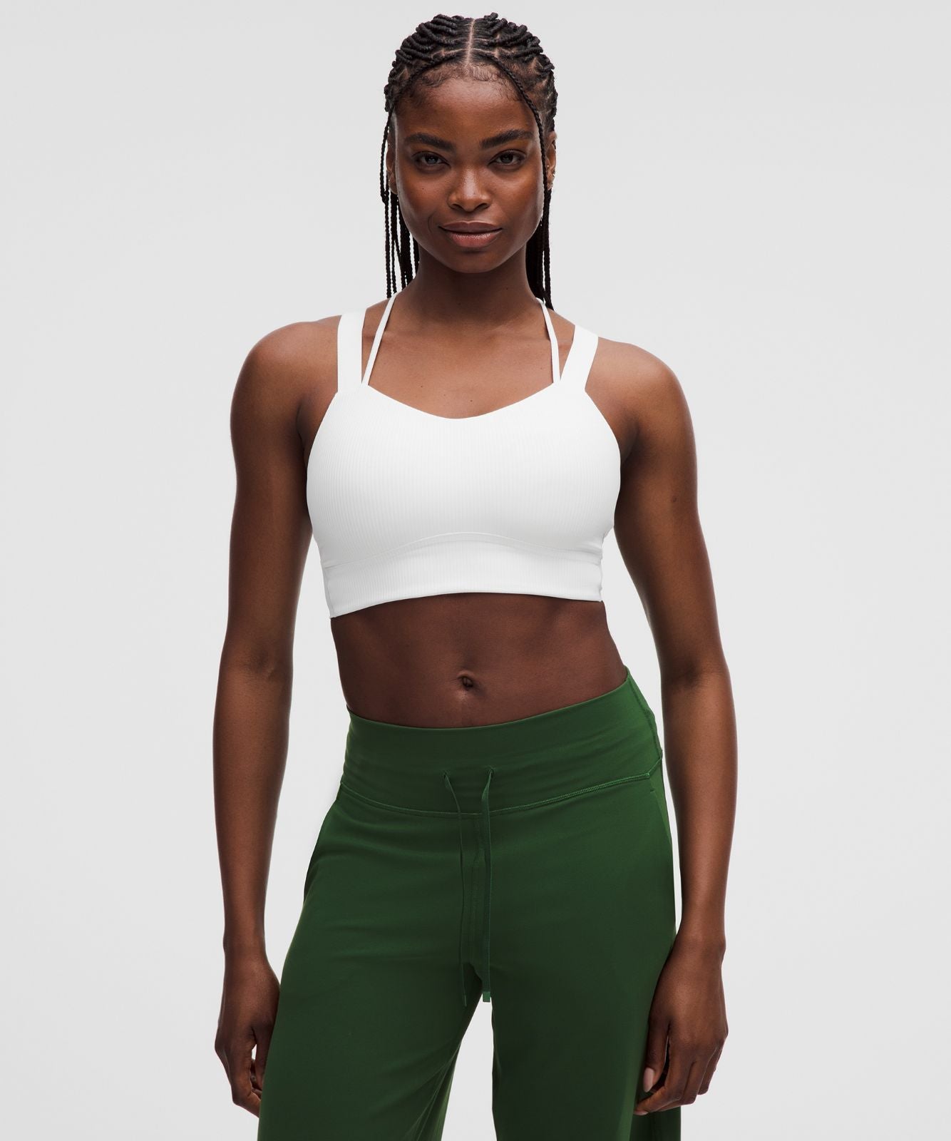 Like a Cloud Ribbed Longline Bra *Light Support, D/DD Cup White