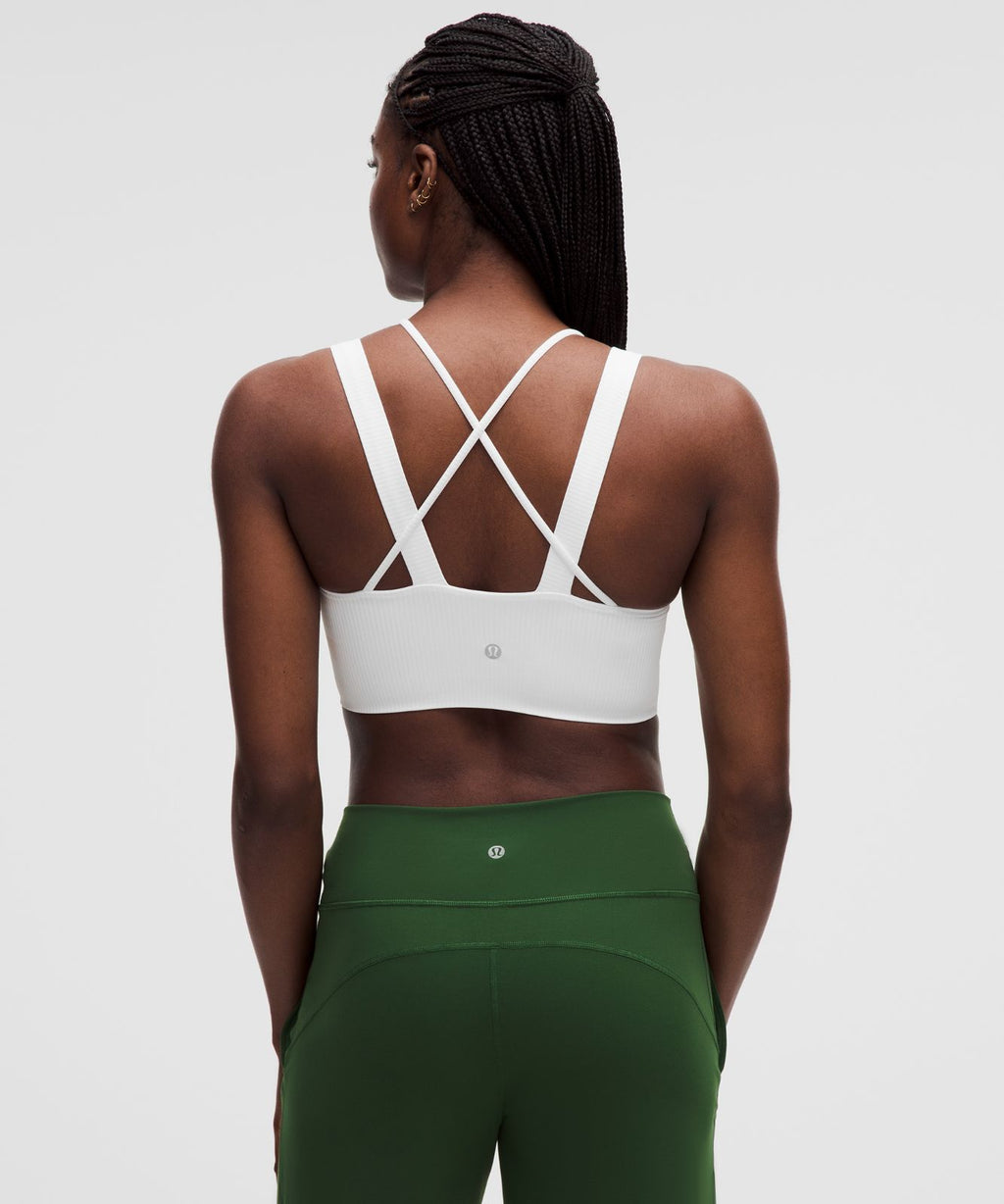 Like a Cloud Ribbed Longline Bra *Light Support, D/DD Cup White